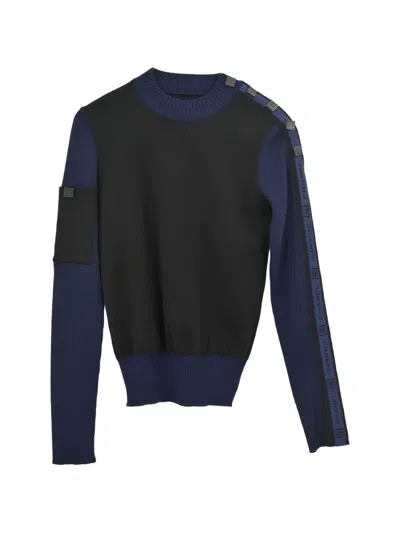 Pre-owned Chanel 2004 Sport Line Button-detail Sweater In Black