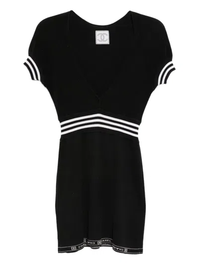 Pre-owned Chanel 2004 Sport Line Dress In Black