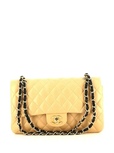 Pre-owned Chanel Timeless Double Flap Shoulder Bag In Yellow