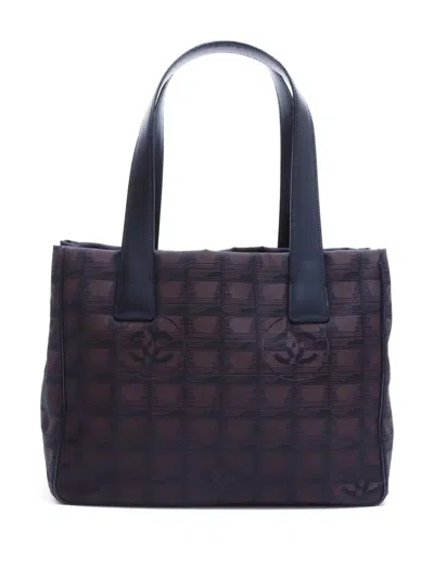 Pre-owned Chanel 2004 Travel Line Tote Bag In Brown