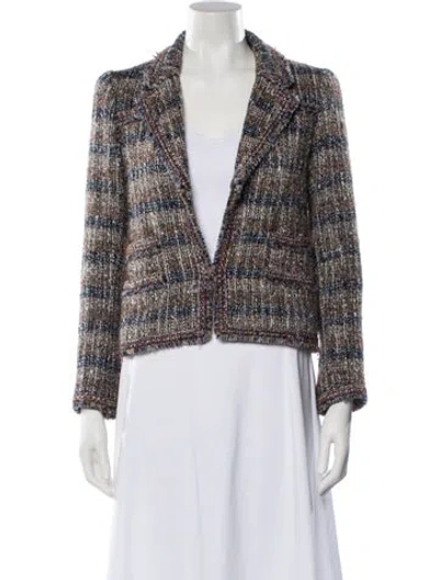 Pre-owned Chanel 2004 Tweed Blazer In Gray