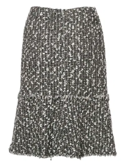 Pre-owned Chanel 2004 Tweed Skirt In Green