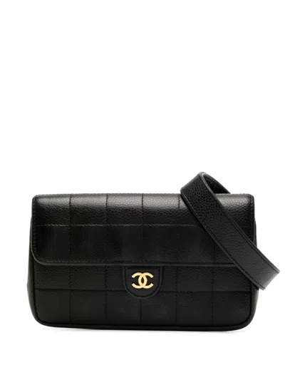 Pre-owned Chanel 2004 Waist Belt Bag In Black