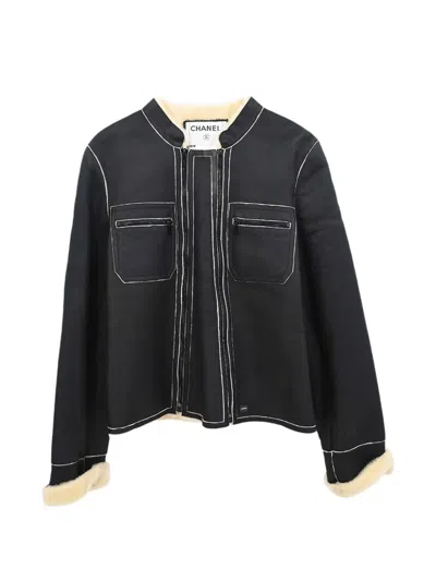 Pre-owned Chanel 2004 Zip-up Jacket In Black