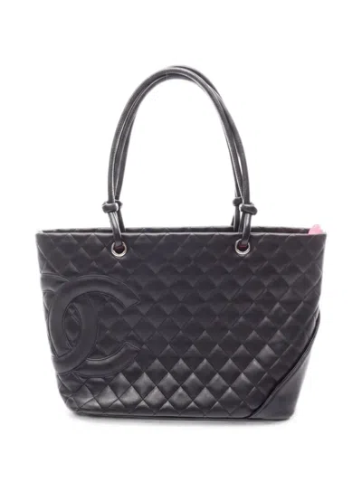 Pre-owned Chanel 2004-2005 Cambon Line Tote Bag In Black