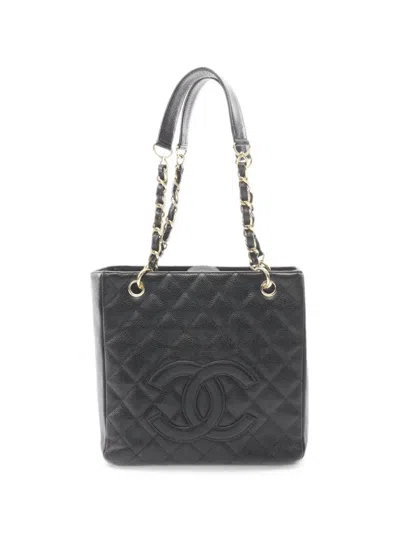 Chanel 2004-2005 Matelassé Pst Tote Bag In Black