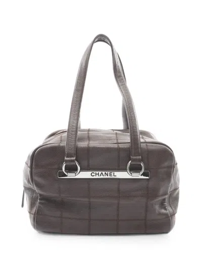 Pre-owned Chanel 2004-2005 Mini Chocolate Bar Tote Bag In ブラウン