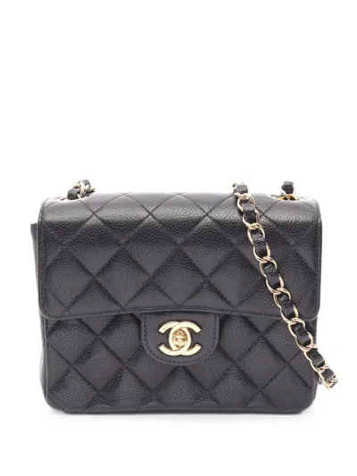Pre-owned Chanel 2004-2005 Mini Matelassé Caviar Shoulder Bag In Black