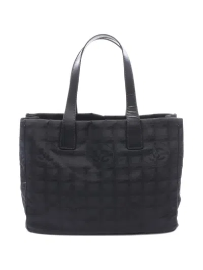 Pre-owned Chanel 2004-2005 Mm New Travel Double-handle Tote Bag In Black
