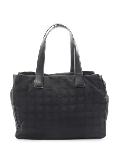 Chanel 2004-2005 New Travel Line Mm Tote Bag In Black