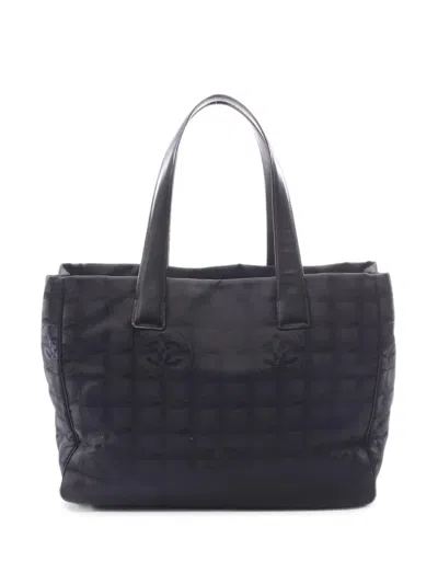 Pre-owned Chanel 2004-2005 New Travel Line Mm Tote Bag In Black