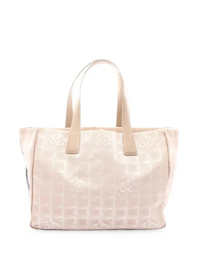 Pre-owned Chanel 2004-2005 New Travel Line Mm Tote Bag In Neutral
