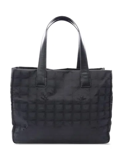 Pre-owned Chanel 2004-2005 New Travel Line Nylon Tote Bag In Black