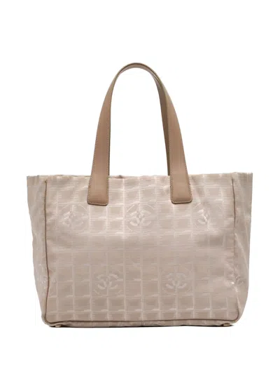 Pre-owned Chanel 2004-2005 New Travel Line Nylon Tote Bag In Brown