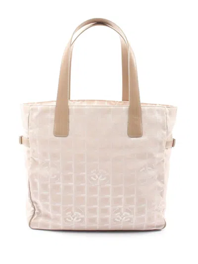 Pre-owned Chanel 2004-2005 New Travel Line Nylon Tote Bag In Neutral