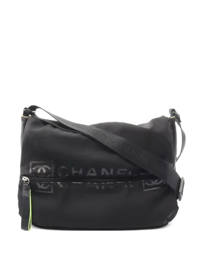 Pre-owned Chanel 2004-2005 Sports Line Shoulder Bag In Black