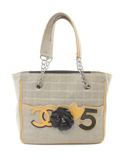 Pre-owned Chanel 2005-2006 Camellia No.5 Tote Bag In Grey