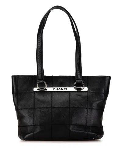 Pre-owned Chanel 2005-2006 Caviar Choco Bar Tote Bag In Black
