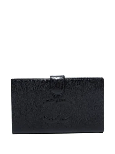 Pre-owned Chanel 2005-2006 Cc Wallet In Black
