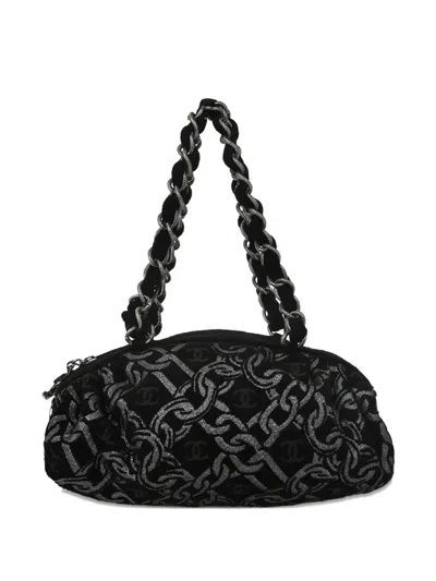 Pre-owned Chanel 2005-2006 Chain-print Tote Bag In Black