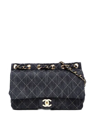 Pre-owned Chanel 2005-2006 Denim Chain Shoulder Bag In Blue