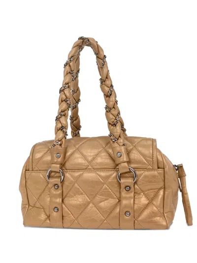 Pre-owned Chanel 2005-2006 Ladyblade Diamond-quilting Tote Bag In Neutral