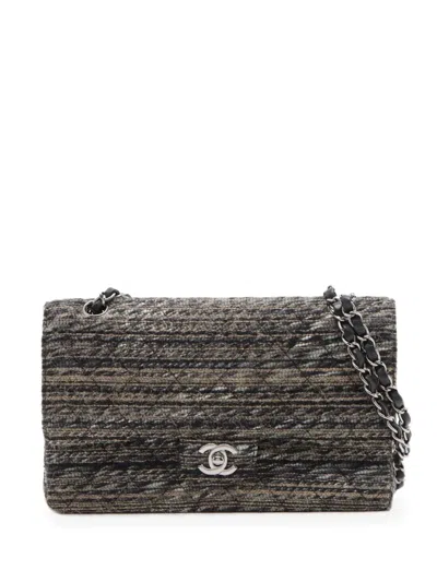Pre-owned Chanel 2005-2006 Medium Double Flap Shoulder Bag In Black