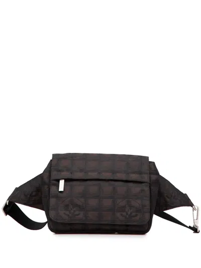 Pre-owned Chanel 2005-2006 New Travel Line Nylon Belt Bag In Brown