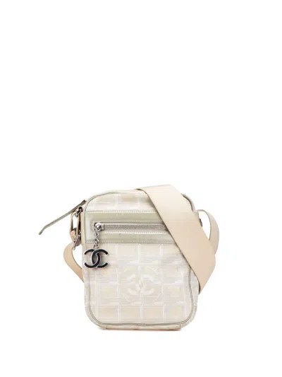 Pre-owned Chanel 2005-2006 New Travel Line Nylon Crossbody Bag In Brown