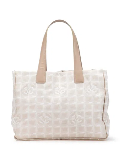 Pre-owned Chanel 2005-2006 New Travel Line Nylon Tote Bag In Brown
