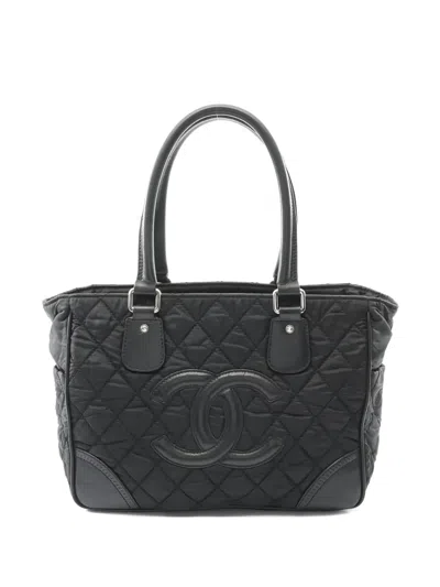 Pre-owned Chanel 2005-2006 Paris New York Line Tote Bag In Black