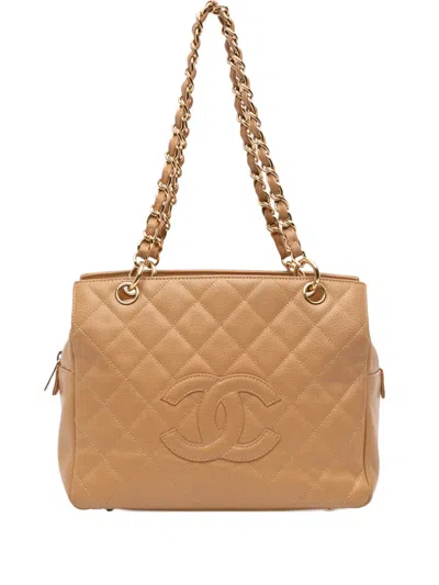 Pre-owned Chanel 2005-2006 Petite Caviar Timeless Tote Bag In Brown