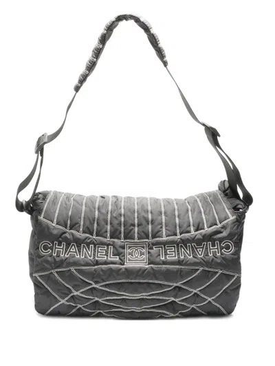 Pre-owned Chanel 2005-2006 Sport Line Shoulder Bag In Black