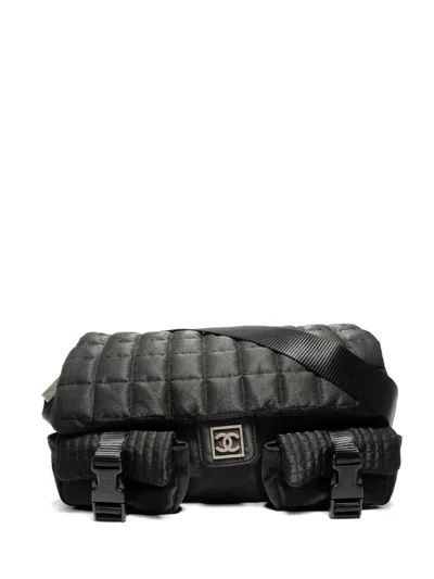 Pre-owned Chanel 2005-2006 Sports Line Quilted Shoulder Bag In Black