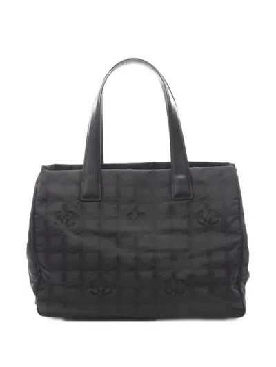 Pre-owned Chanel 2005-2006 Travel Line Mm Cc-interlocking Handbag In Black