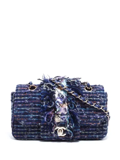 Pre-owned Chanel 2005-2006 Tweed Shoulder Bag In Purple