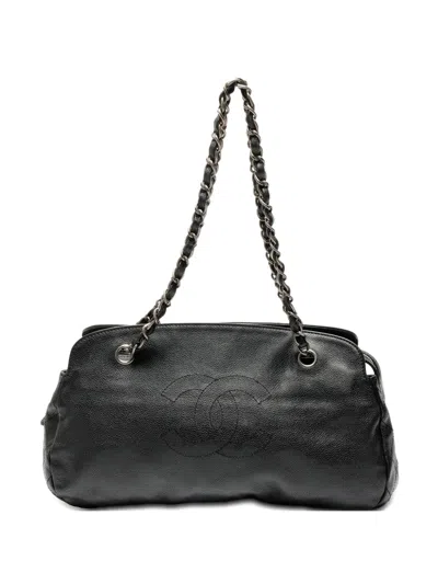 Pre-owned Chanel 2005-2009  Cc Mark Shoulder Bag In Black