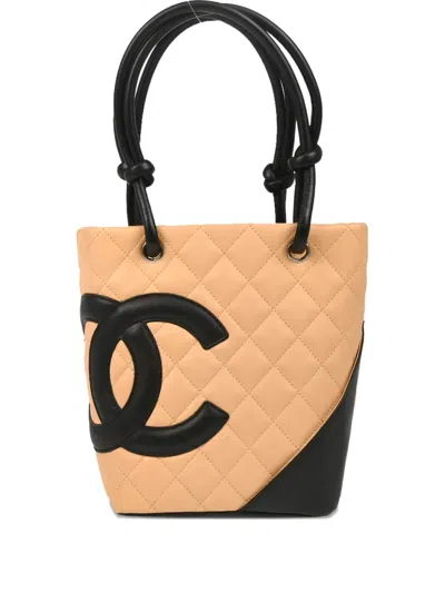 Pre-owned Chanel 2005 Cambon Handbag In Neutral