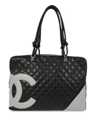 Pre-owned Chanel 2005 Cambon Ligne Handbag In Black