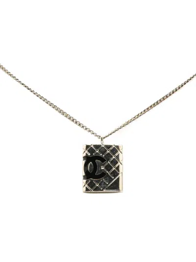 Pre-owned Chanel 2005 Cambon Ligne Pendant Necklace Costume Necklace In Black