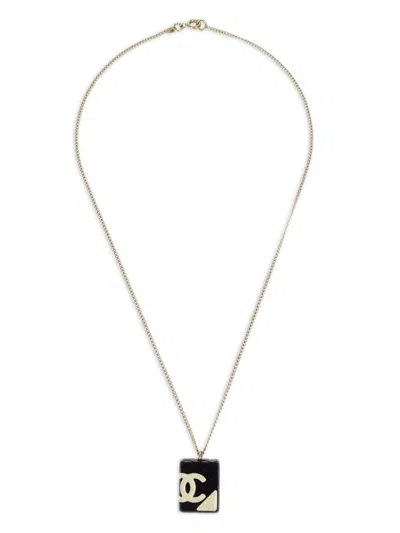 Pre-owned Chanel 2005 Cambon Ligne Pendant Necklace In Gold