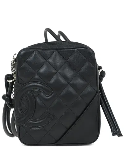 Pre-owned Chanel 2005 Cambon Line Diamond-quilted Shoulder Bag In Black