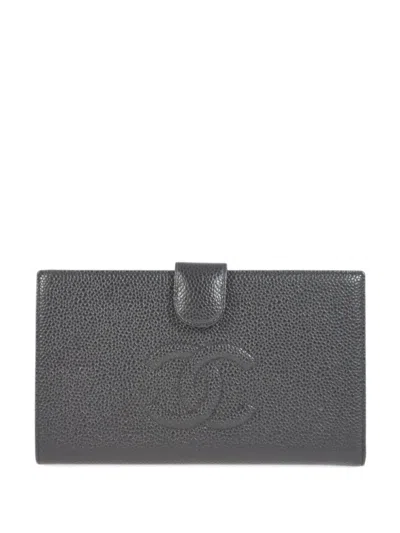 Pre-owned Chanel 2005 Cc Bi-fold Wallet In Black