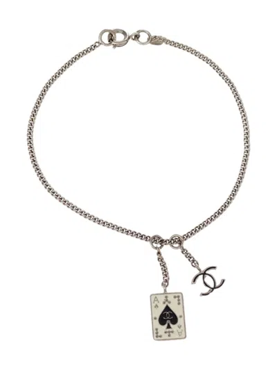 Pre-owned Chanel 2005 Cc Bracelet In Silver