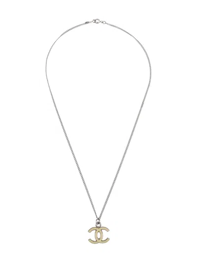 Pre-owned Chanel 2005 Cc Chain Necklace In Silver