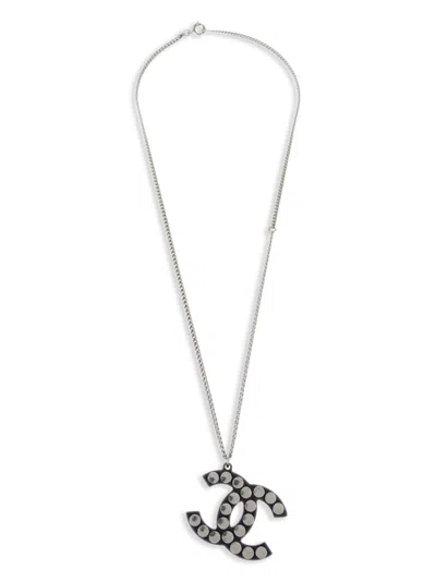 Pre-owned Chanel 2005 Cc Chain Necklace In Silver