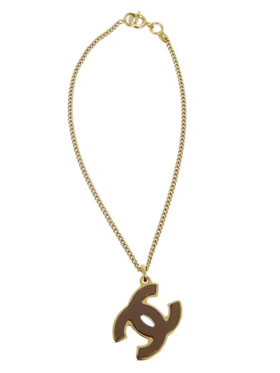 Pre-owned Chanel 2005 Cc-pendant Bracelet In Gold