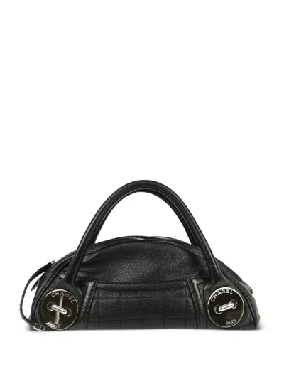 Pre-owned Chanel 2005 Choco Bar Handbag In Black