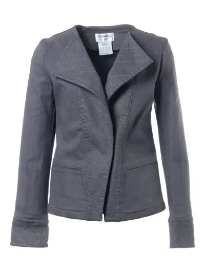 Pre-owned Chanel 2005 Denim Jacket In Gray