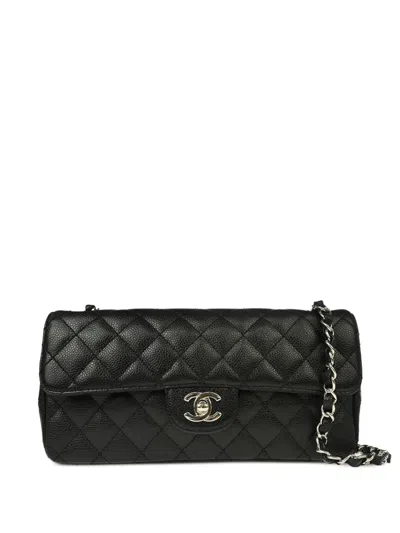 Pre-owned Chanel 2005 East West Shoulder Bag In Black